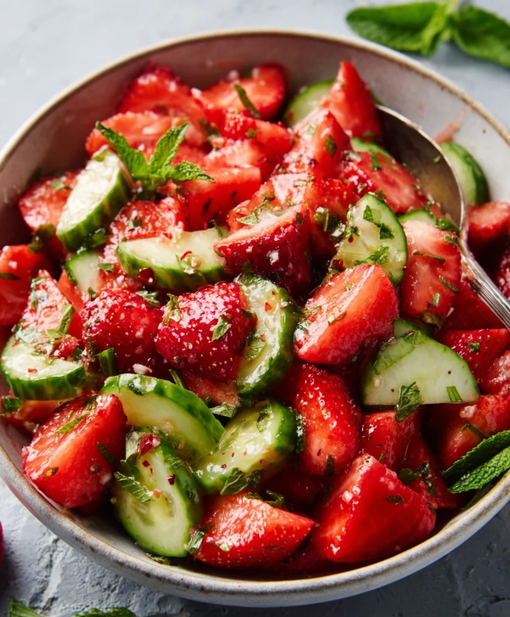 Refreshing Cucumber Strawberry Salad Recipe