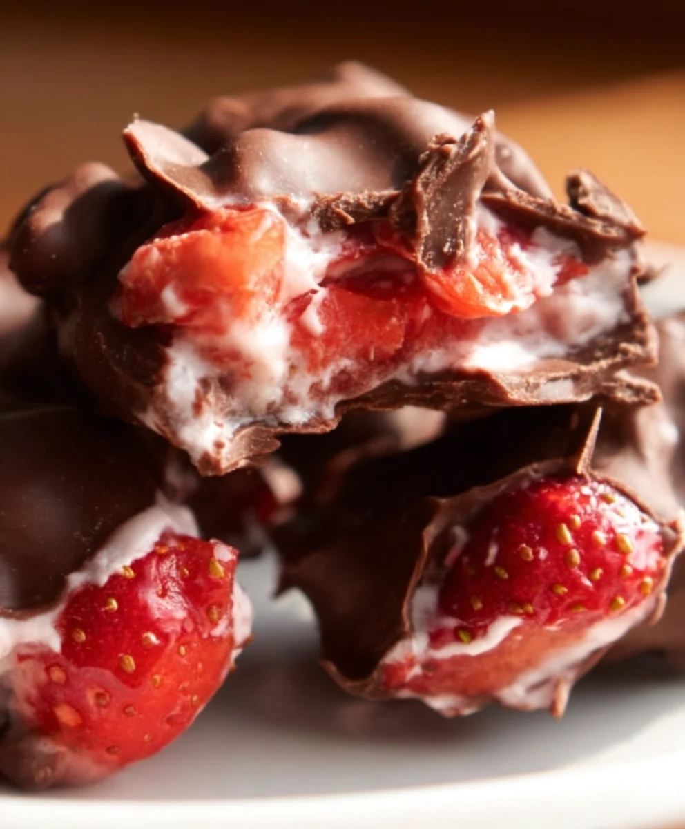 Easy Chocolate Strawberry Yogurt Clusters Recipe