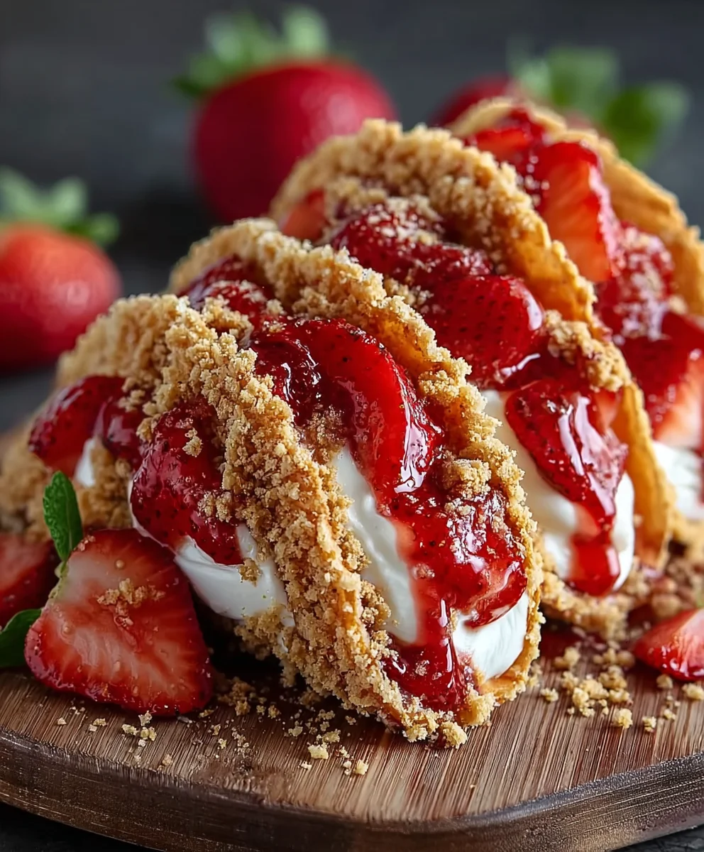 Strawberry Crunch Cheesecake Tacos - Delicious Dessert Idea