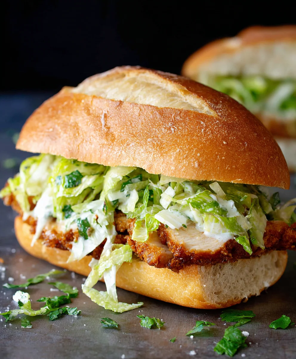 Crispy Chicken Caesar Sandwich - Easy Recipe