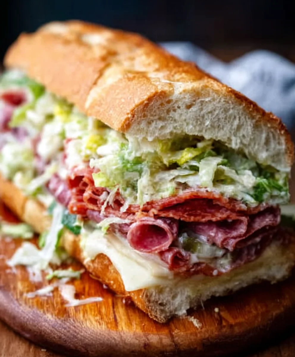 TikTok Viral Italian Beef Grinder Salad Sandwich