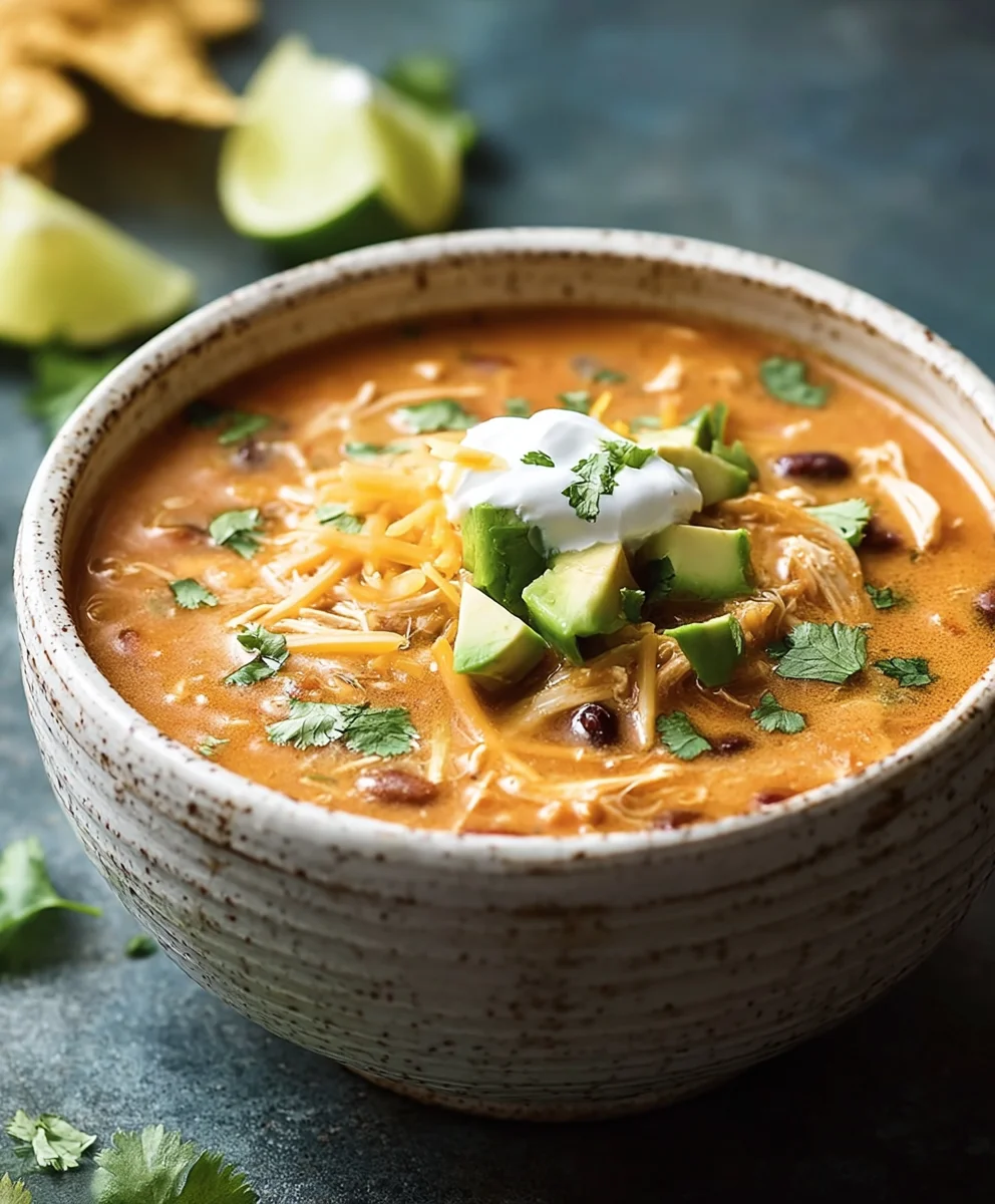Creamy Chicken Enchilada Soup-Easy Recipe