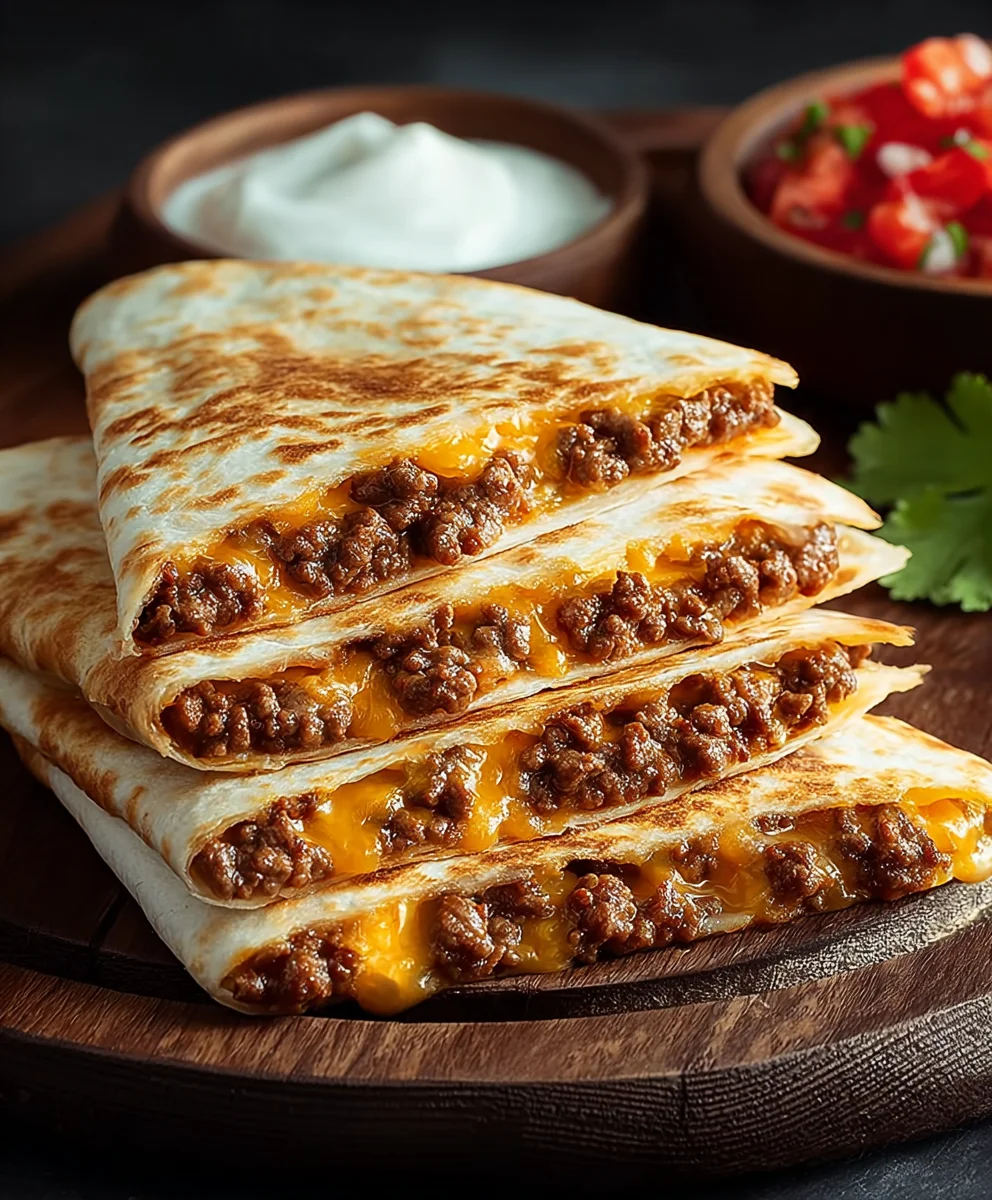 Easy Cheesy Ground Beef Quesadillas - Quick Meal