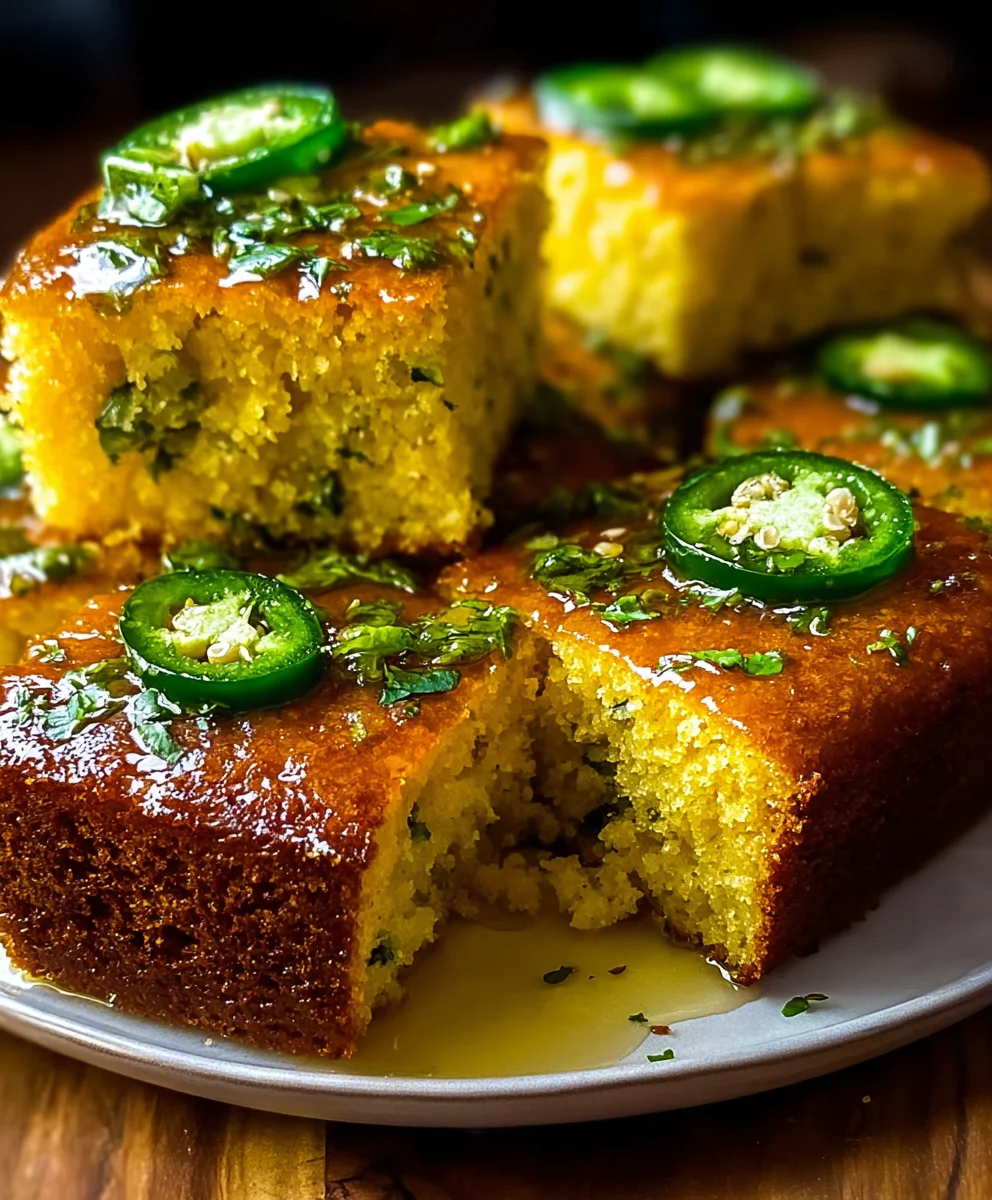 Spicy Jalapeno Cornbread Lime Honey Glaze
