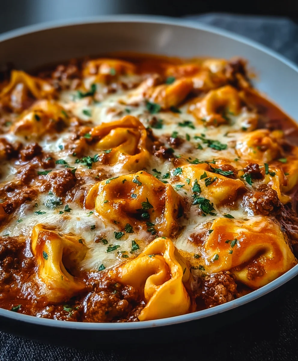 Cheesy Beef Enchilada Tortellini - Quick Easy Recipe