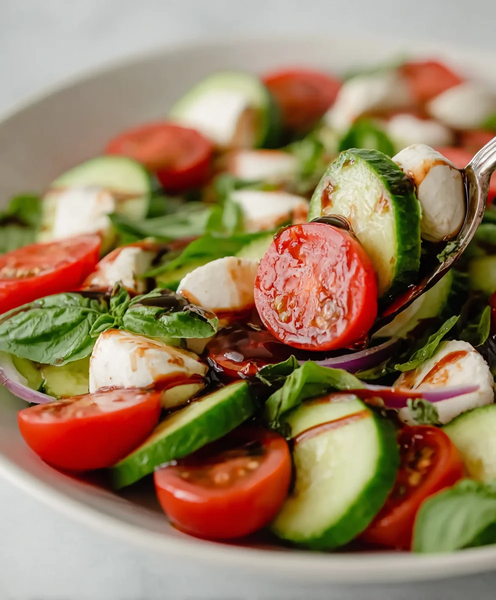 Fresh Cucumber Caprese Salad - Light & Easy Appetizer