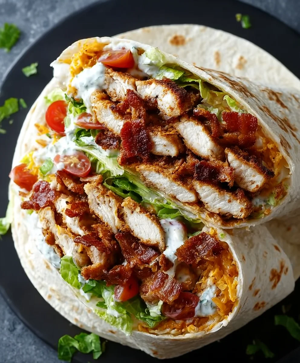 Crispy Chicken Beef Beef Bacon Ranch Wrap Recipe