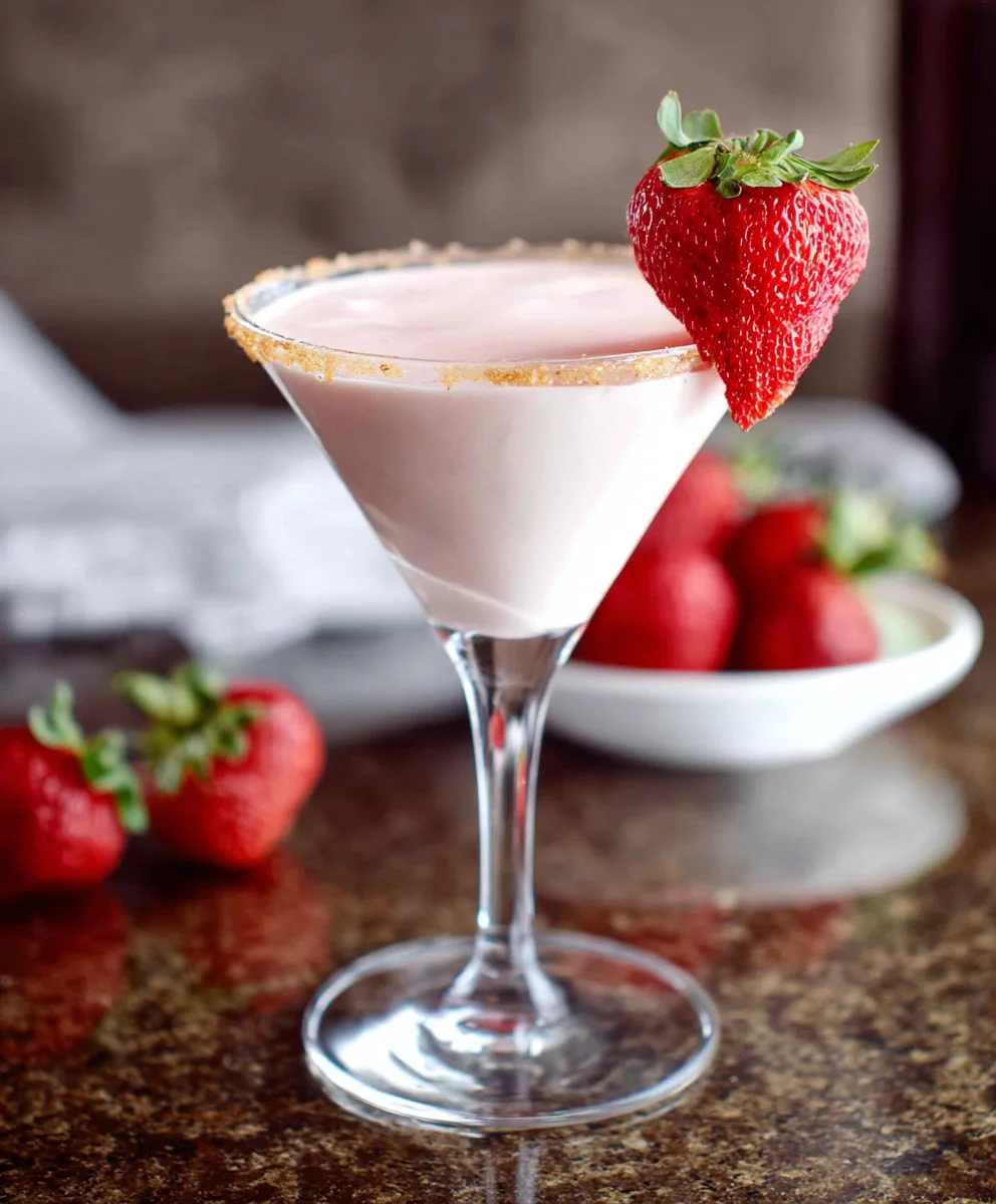 Strawberry Shortcake Cocktail-Boozy Dessert Drink