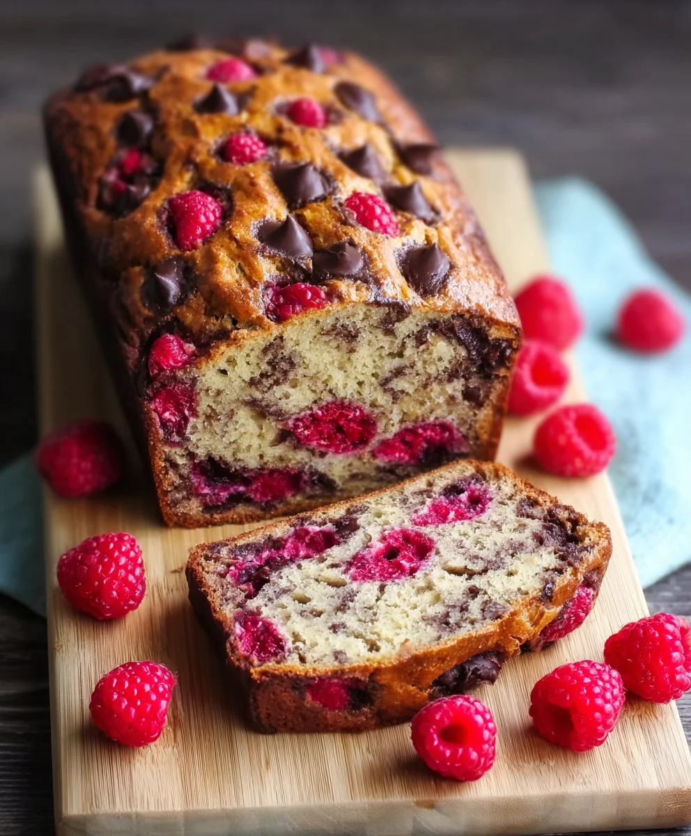 Raspberry Dark Chocolate Banana Bread Recipe