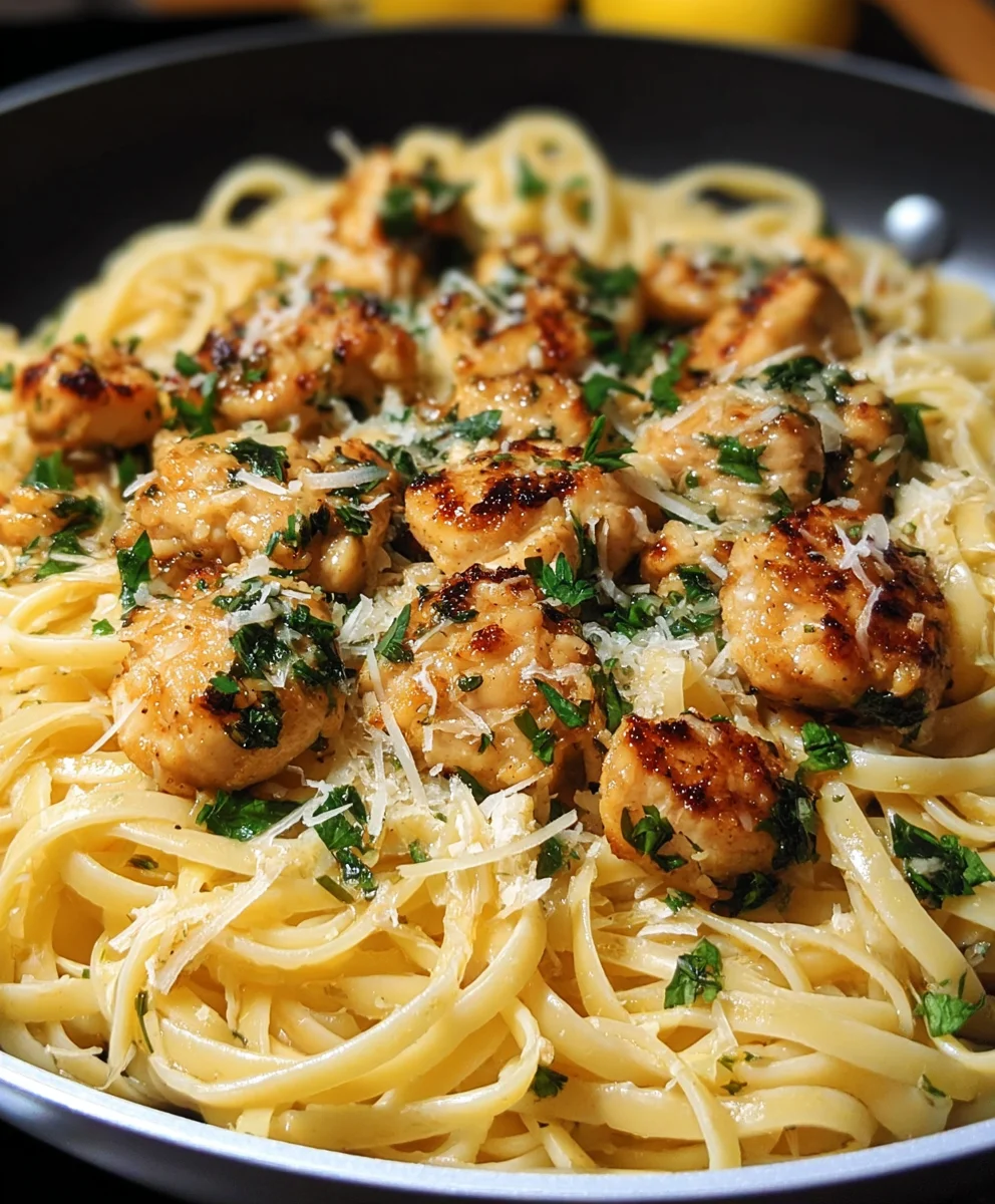 Lemon Garlic Butter Chicken Parmesan Pasta