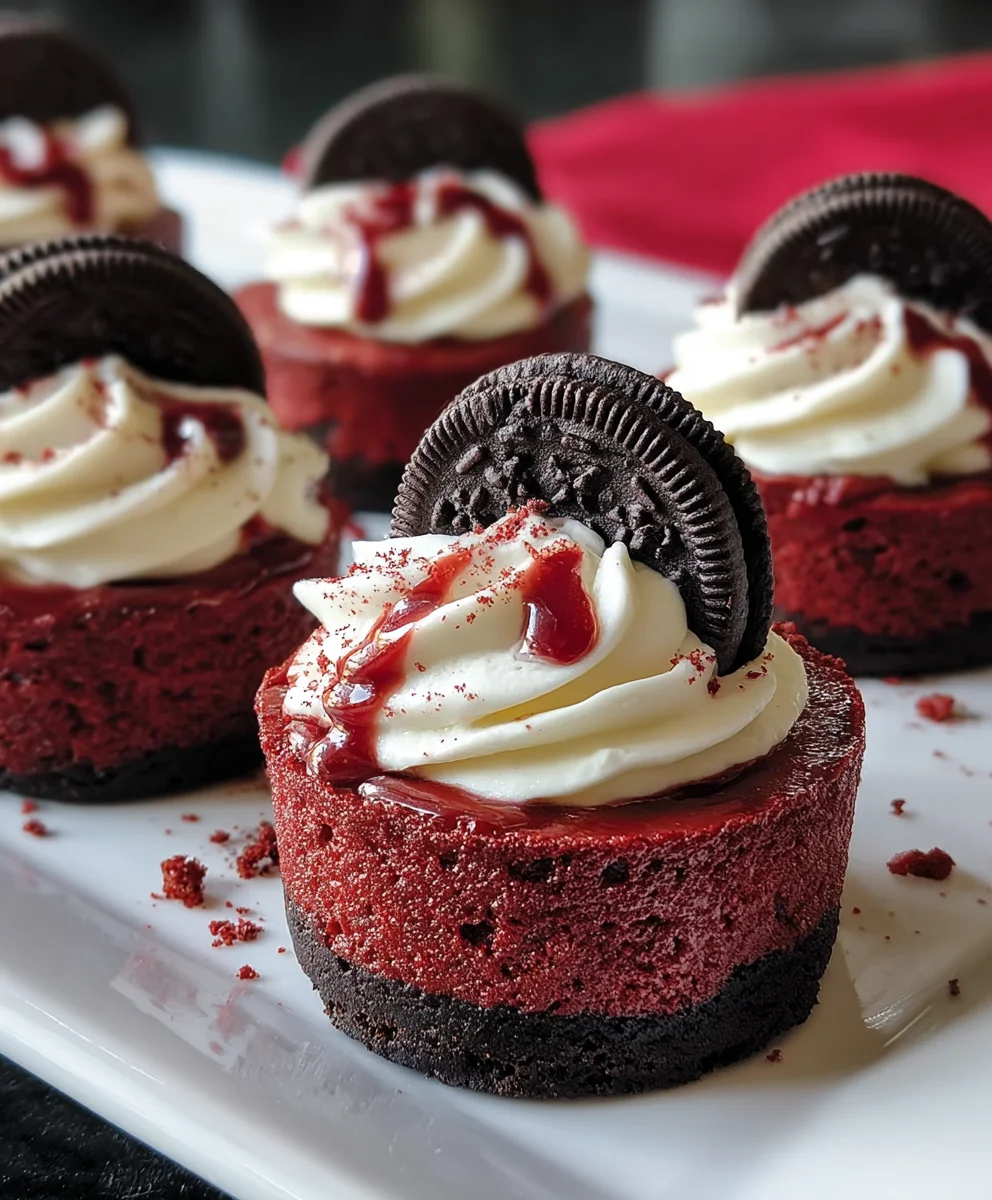 Mini Red Velvet Oreo Cheesecakes-Easy Dessert