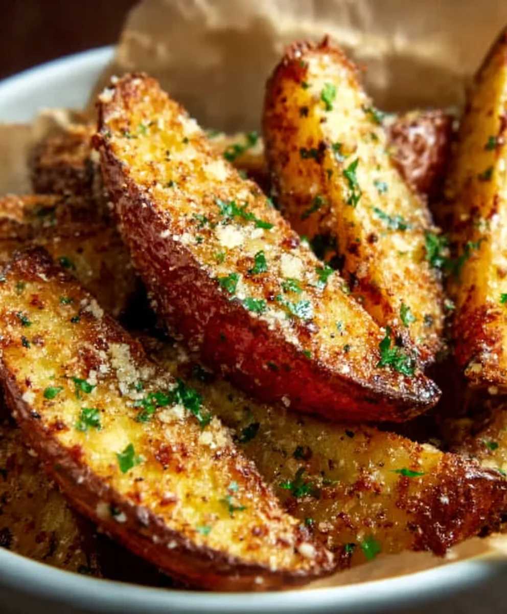 Easy Baked Garlic Parmesan Potato Wedges