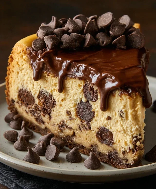 Chocolate Chip Cookie Bottomed Cheesecake