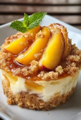 Stuffed Peach Cobbler Mini Cheesecake