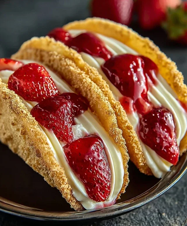 Strawberry Cheesecake Dessert Tacos