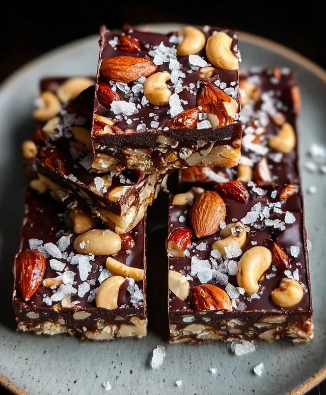 Dark Chocolate and Sea Salt Nut Bars