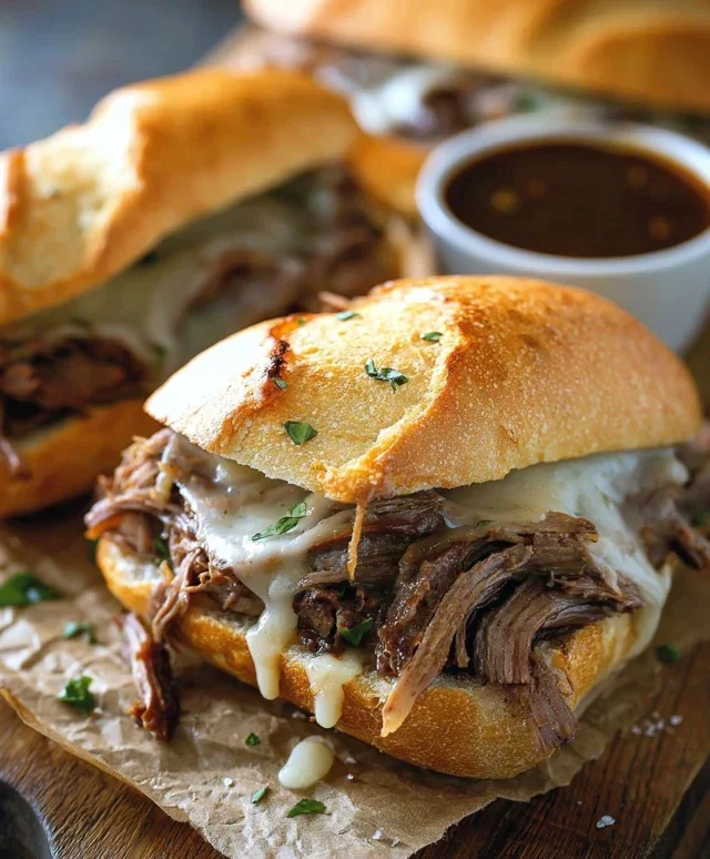 Crockpot French Dip Sandwiches