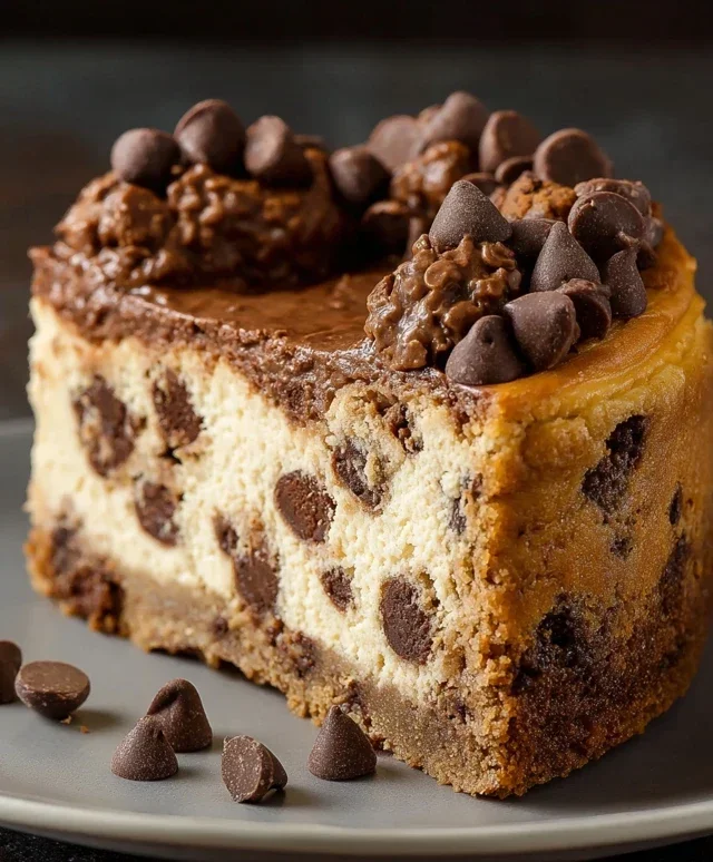Chocolate Chip Cookie Bottomed Cheesecake