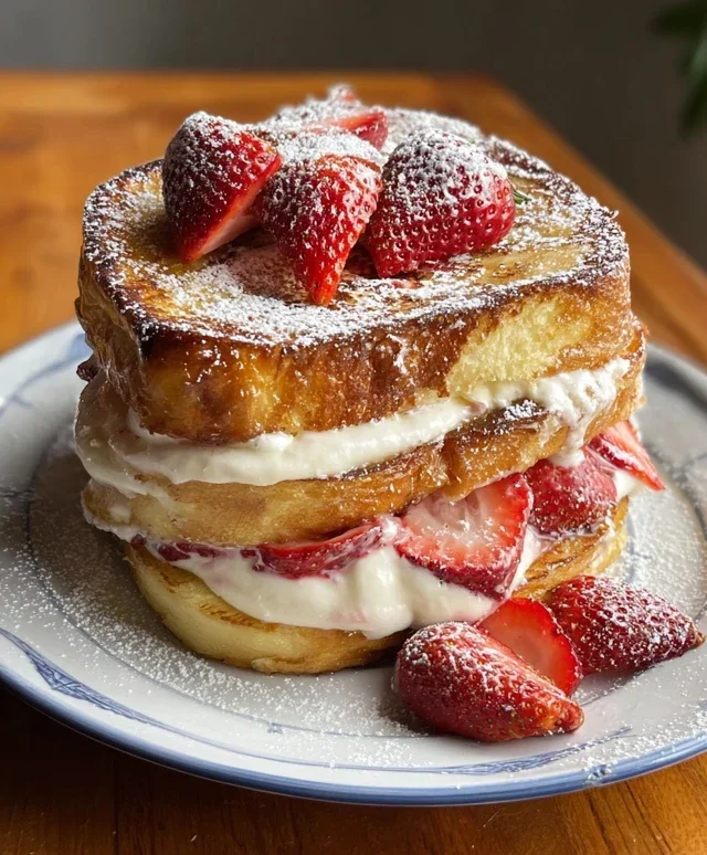 Strawberry Cream Cheese Stuffed French Toast