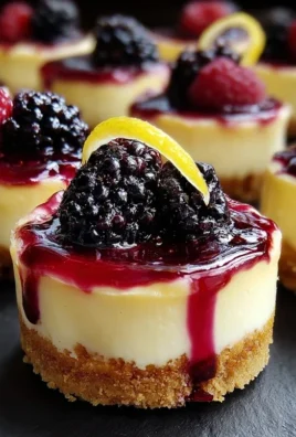Lemon Raspberry Blackberry Mini Cheesecakes