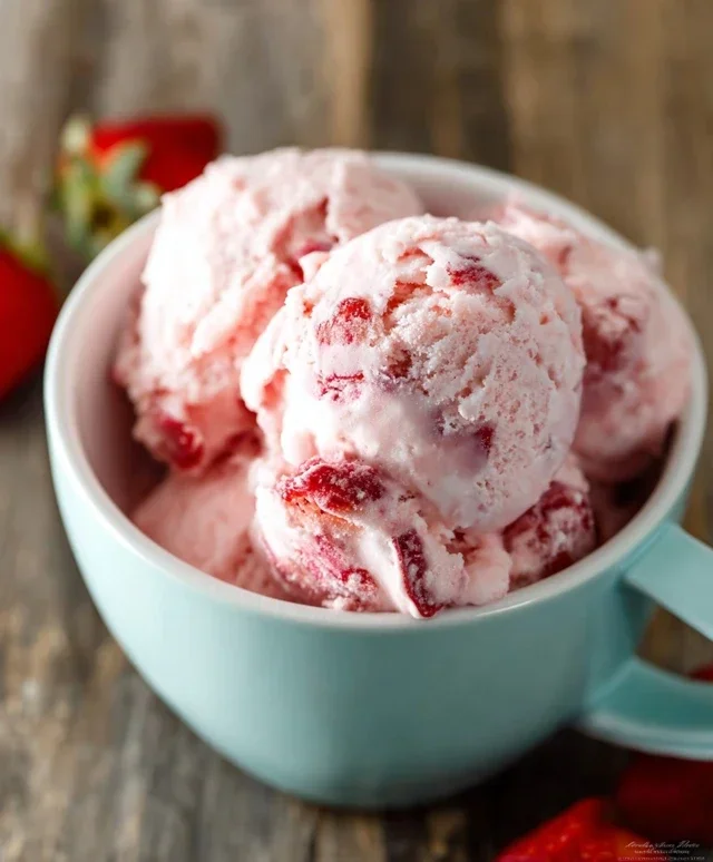 Homemade Strawberry Ice Cream