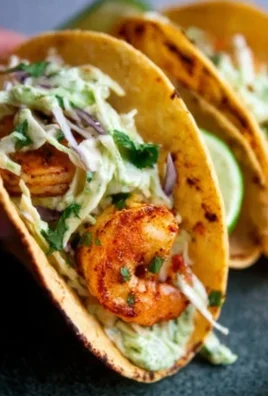 Cilantro Lime Shrimp Tacos with Creamy Slaw