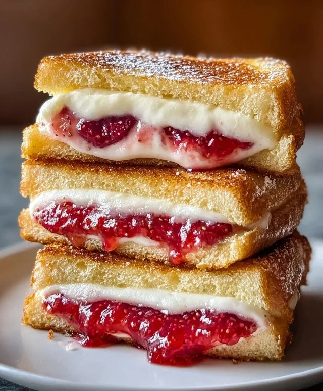 Fried Strawberry Cheesecake Sandwiches