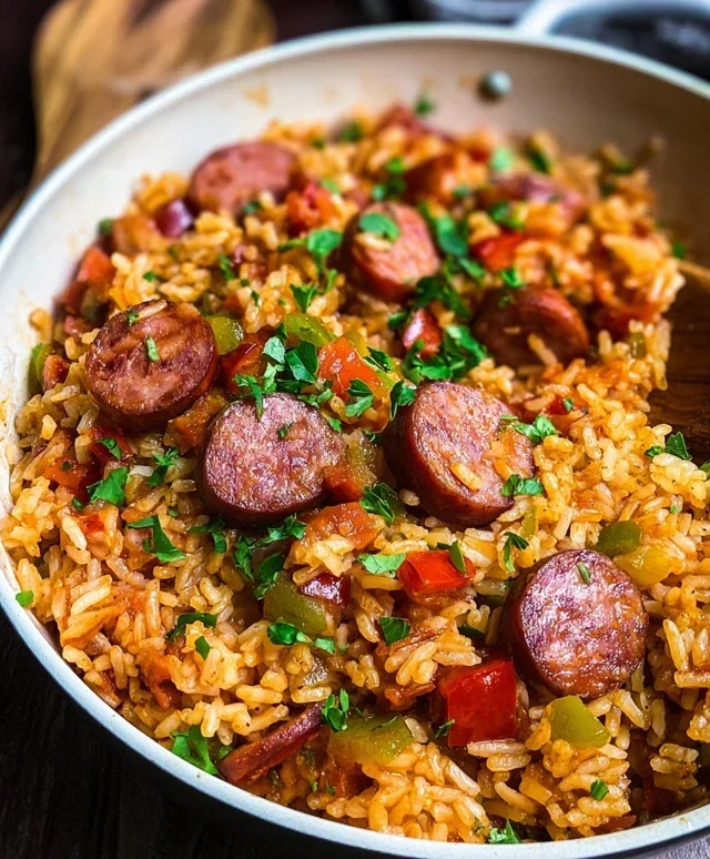 One Pot Smoked Sausage And Rice
