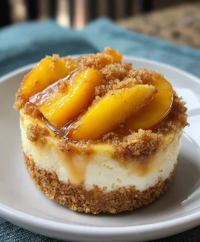 Stuffed Peach Cobbler Mini Cheesecake