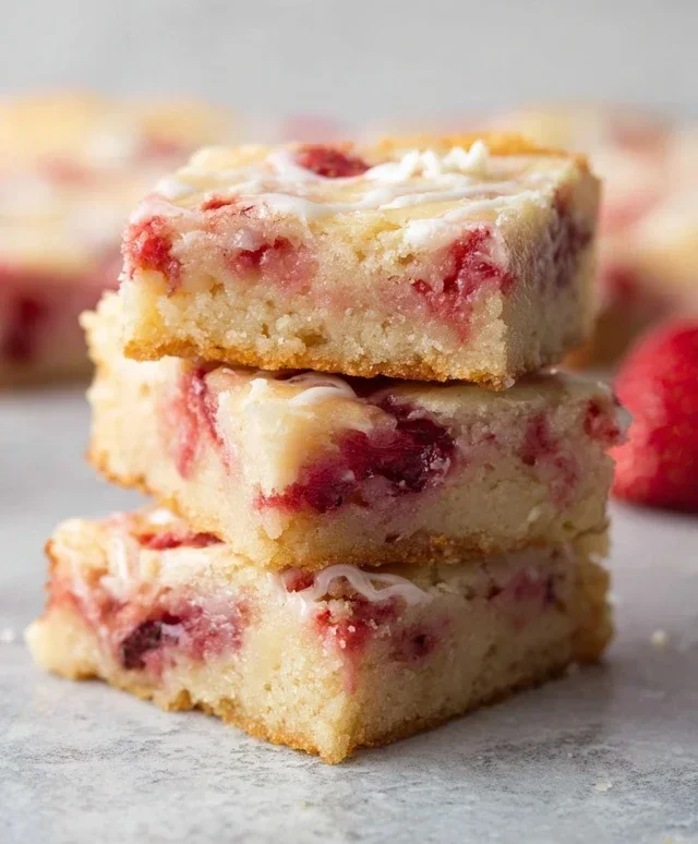 Strawberry Lemon Blondies
