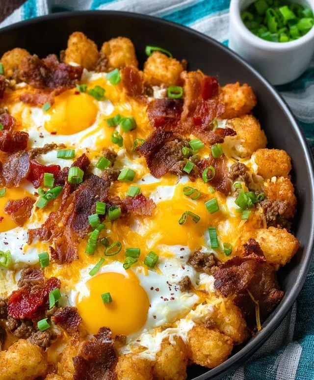 Beef Beef Bacon Egg And Cheese Breakfast Totchos