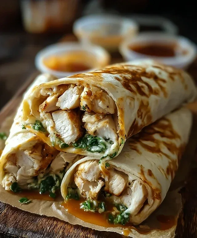 Cheesy Garlic Chicken Wraps