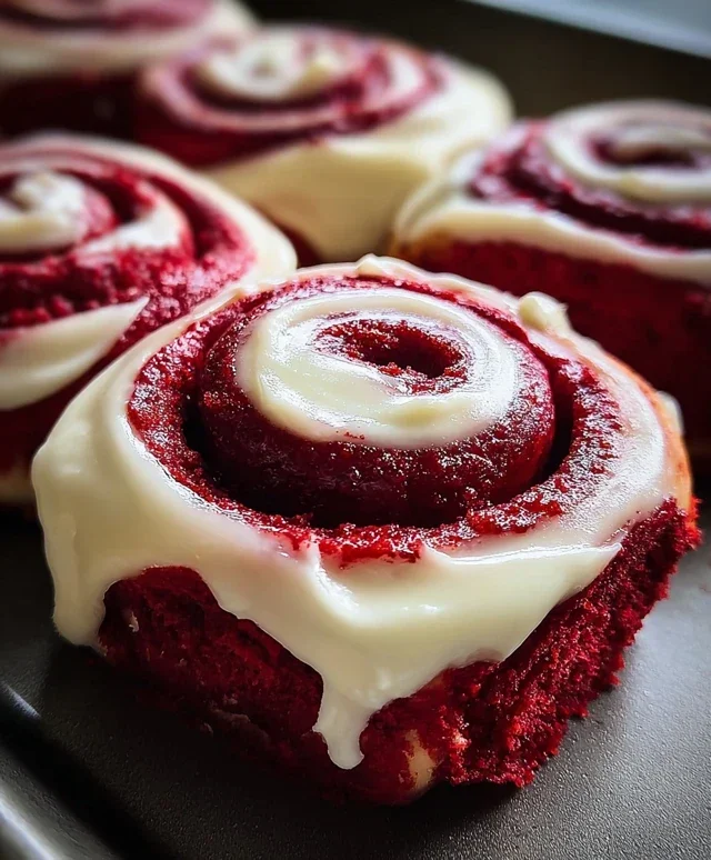 Red Velvet Cinnamon Rolls with Cream Cheese Icing