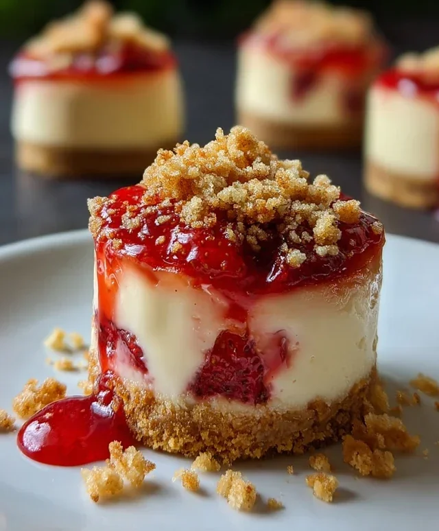 Mini Strawberry Crunch Stuffed Cheesecake