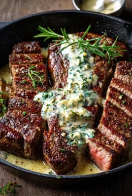 Garlic Butter Steak With Parmesan Cream Sauce