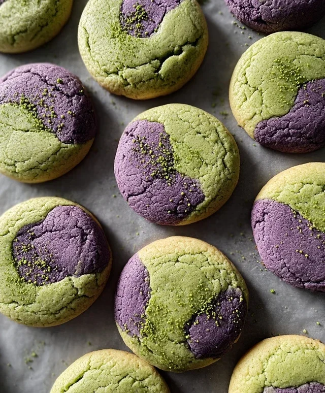 Matcha Ube Cookies