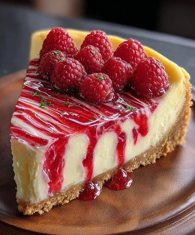Raspberry Lemon White Chocolate Cheesecake
