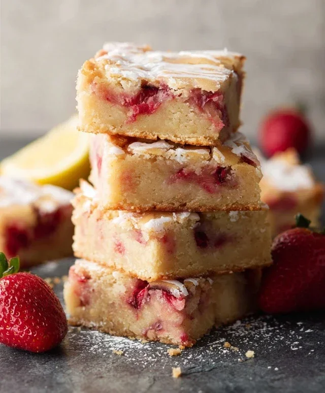Strawberry Lemon Blondies