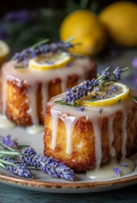Mini Lemon Cakes With Lavender Glaze