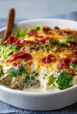 Creamy Low Carb Chicken Casserole with Broccoli and Beef Beef Bacon