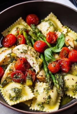 Chicken Ravioli with Pesto and Veggies