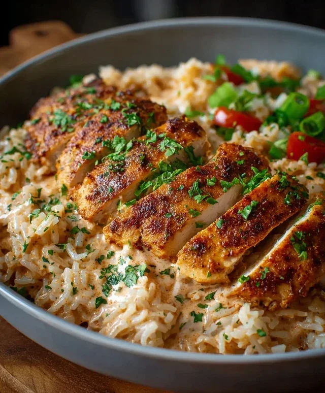 High Protein Creamy Cajun Chicken Rice