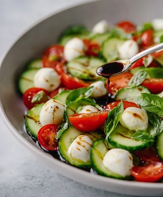 Fresh Cucumber Caprese Salad