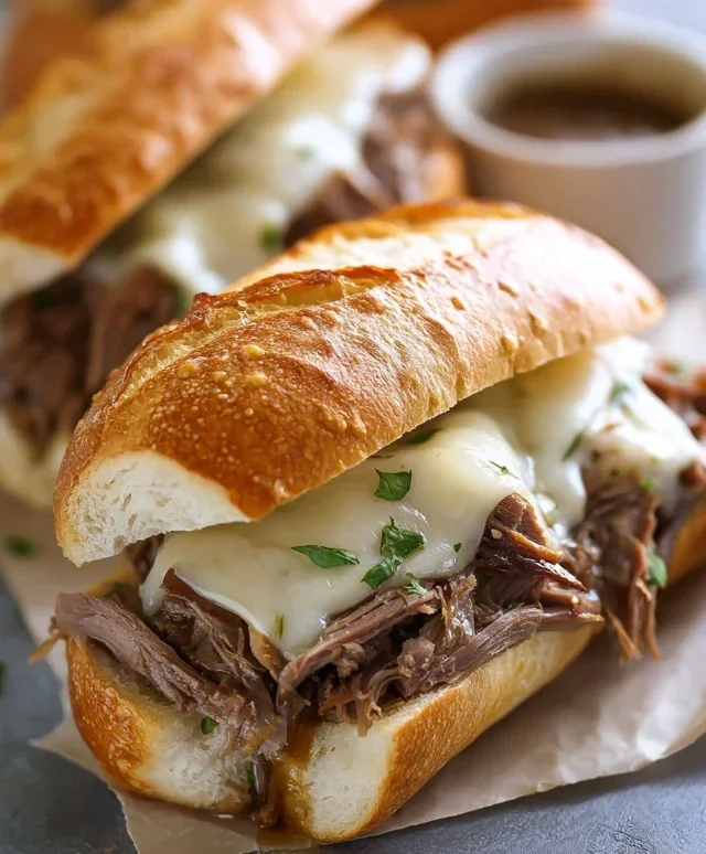 Crockpot French Dip Sandwiches