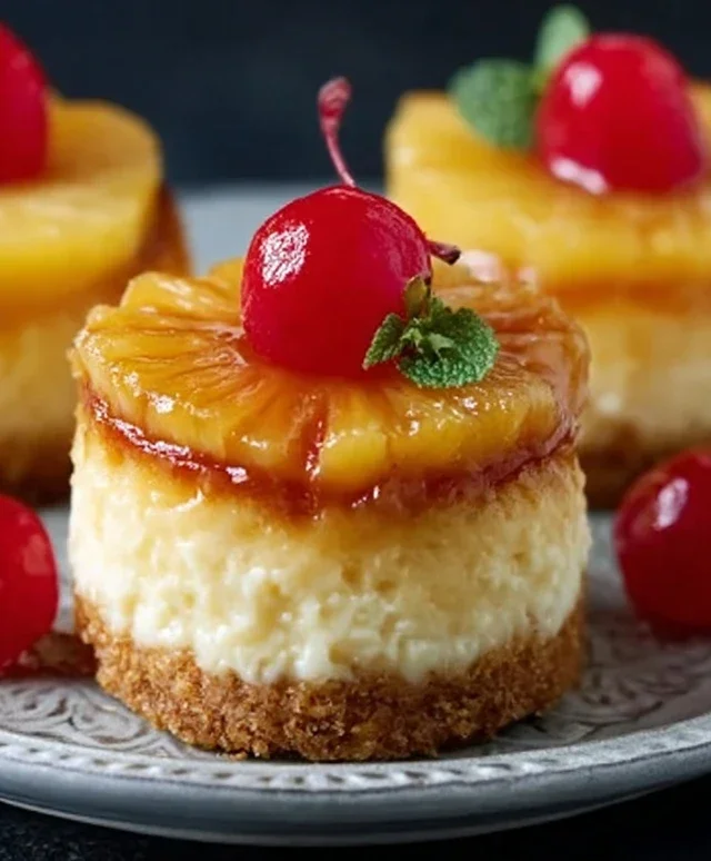 Mini Pineapple Upside-Down Cheesecakes