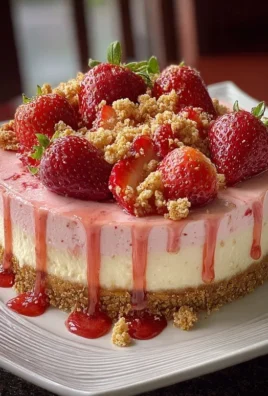 Pink Strawberry Crunch Cheesecake