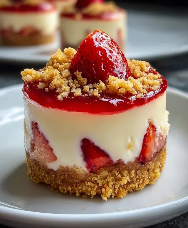 Mini Strawberry Crunch Stuffed Cheesecake