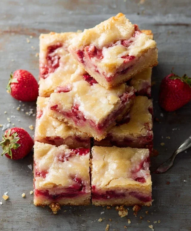 Strawberry Lemon Blondies