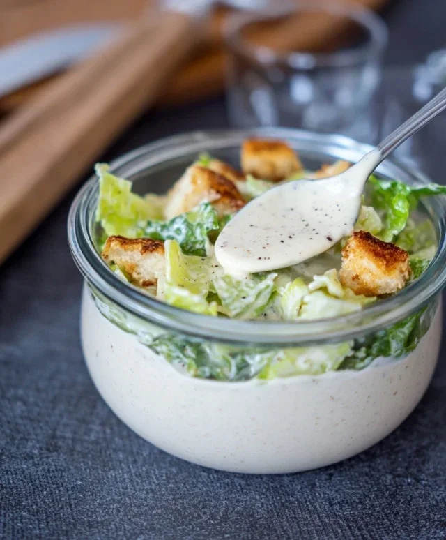 Homemade Creamy Caesar Salad Dressing