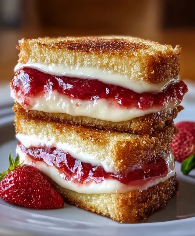 Fried Strawberry Cheesecake Sandwiches